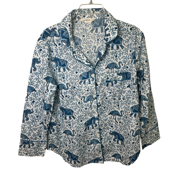 Printfresh Flamenco long sleeve Pajama Set in blue size small NEW - Picture 3 of 9
